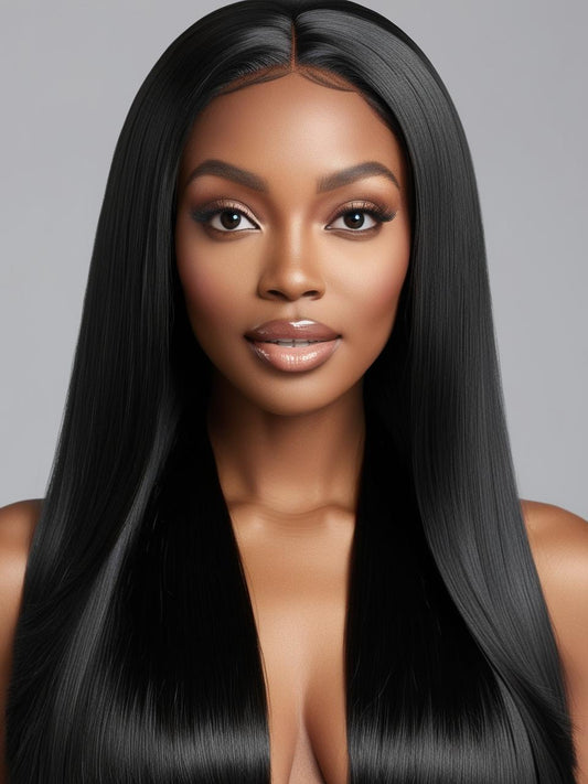 13*4 straight lace frontal wig, 100% human hair, 24 inches straight wig